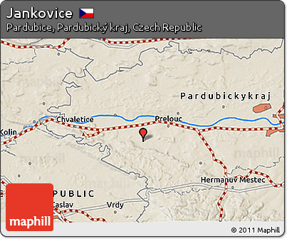 Shaded Relief 3D Map of Jankovice