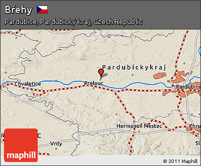 Shaded Relief 3D Map of Břehy