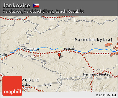 Shaded Relief 3D Map of Jankovice