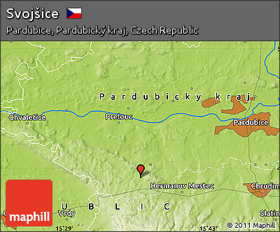 Physical Map of Svojšice