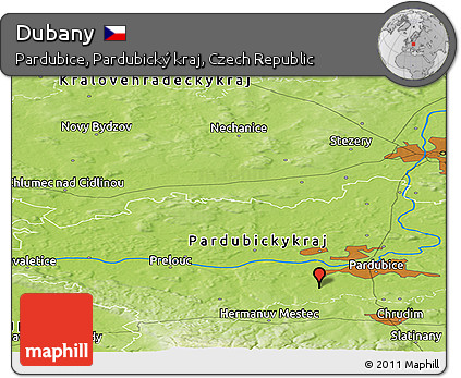 Physical Panoramic Map of Dubany