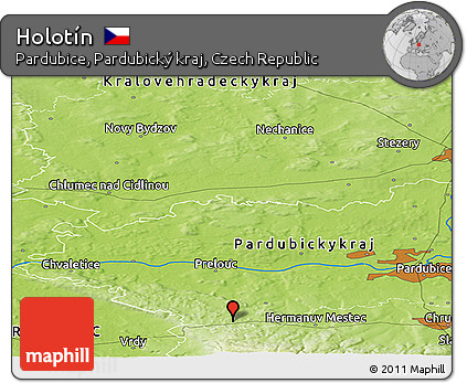 Physical Panoramic Map of Holotín