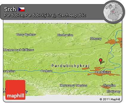 Physical Panoramic Map of Srch
