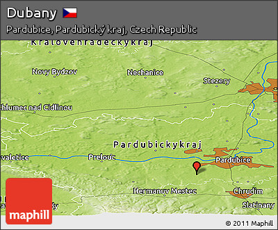 Physical Panoramic Map of Dubany