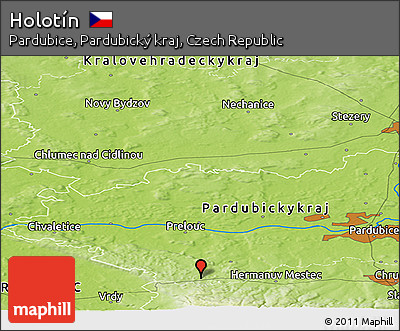 Physical Panoramic Map of Holotín