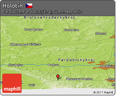 Physical Panoramic Map of Holotín