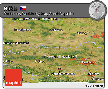 Satellite Panoramic Map of Nákle