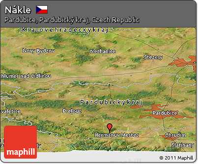 Satellite Panoramic Map of Nákle