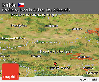 Satellite Panoramic Map of Nákle