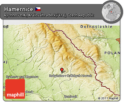 Physical 3D Map of Hamernice