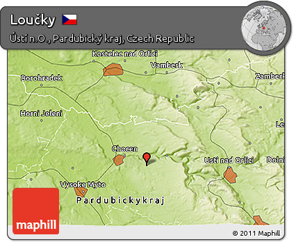 Physical 3D Map of Loučky