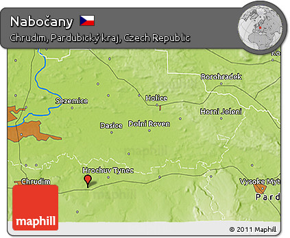 Physical 3D Map of Nabočany