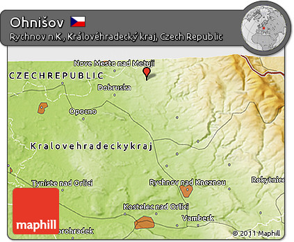Physical 3D Map of Ohnišov