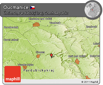Physical 3D Map of Oucmanice