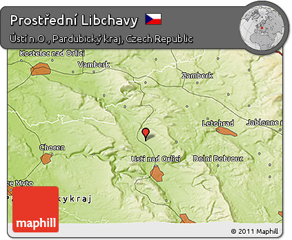 Physical 3D Map of Prostřední Libchavy