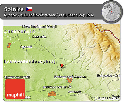 Physical 3D Map of Solnice