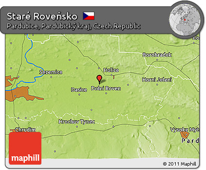 Physical 3D Map of Staré Roveňsko