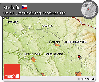 Physical 3D Map of Stežník