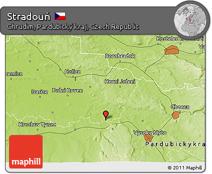 Physical 3D Map of Stradouň