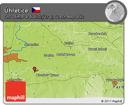 Physical 3D Map of Úhřetice
