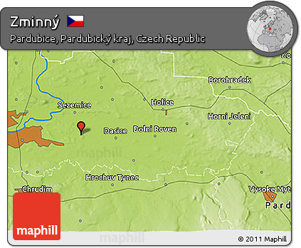 Physical 3D Map of Zminný