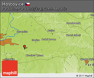 Physical 3D Map of Hostovice
