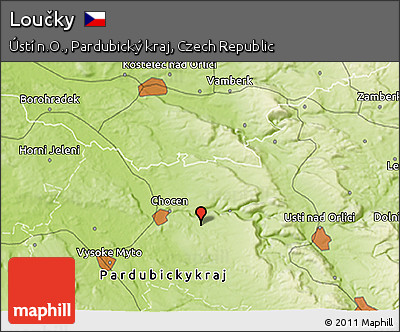 Physical 3D Map of Loučky