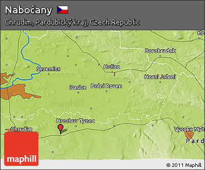 Physical 3D Map of Nabočany