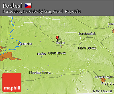 Physical 3D Map of Podlesí