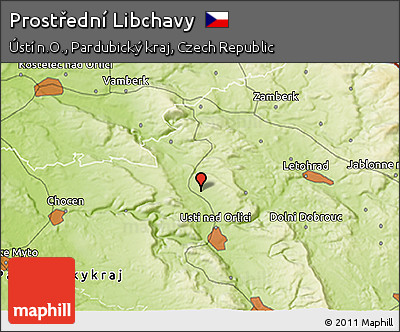 Physical 3D Map of Prostřední Libchavy