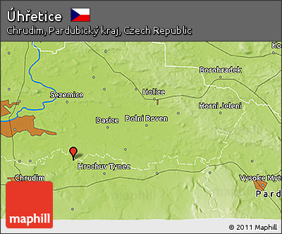 Physical 3D Map of Úhřetice