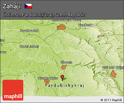 Physical 3D Map of Zahájí