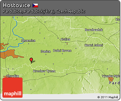 Physical 3D Map of Hostovice