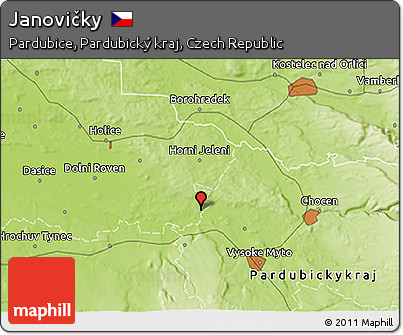 Physical 3D Map of Janovičky