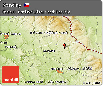 Physical 3D Map of Končiny