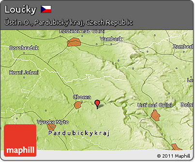 Physical 3D Map of Loučky