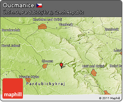 Physical 3D Map of Oucmanice