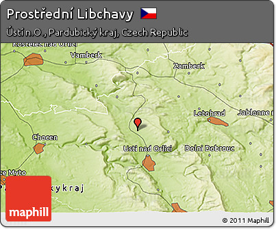 Physical 3D Map of Prostřední Libchavy