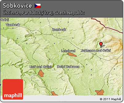 Physical 3D Map of Sobkovice