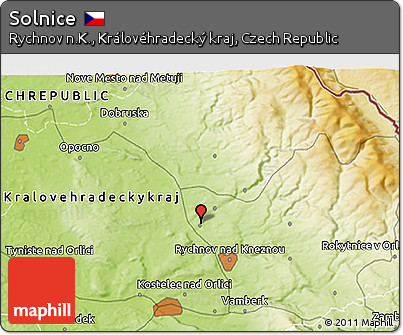 Physical 3D Map of Solnice