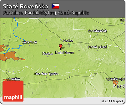 Physical 3D Map of Staré Roveňsko