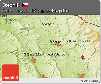 Physical 3D Map of Stežník