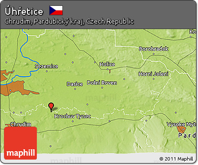 Physical 3D Map of Úhřetice