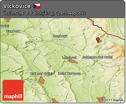 Physical 3D Map of Vlčkovice