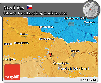 Political 3D Map of Nová Ves