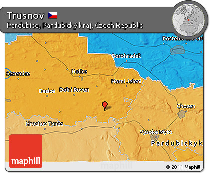 Political 3D Map of Trusnov