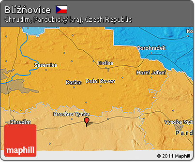 Political 3D Map of Blížňovice