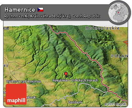 Satellite 3D Map of Hamernice