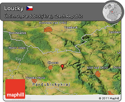 Satellite 3D Map of Loučky
