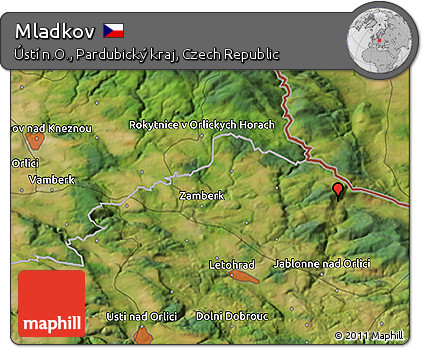 Satellite 3D Map of Mladkov
